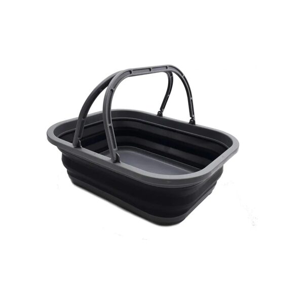 Black Collapsible Storage Container - Expandable and Foldable for Convenience