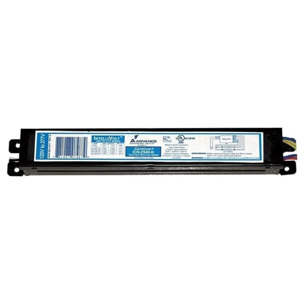 Black Electronic Ballast for Commercial Use with 40 Watt T12 Fluorescent Lamps