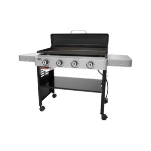 Black Gas Fireplace Griddle with 4 Burners for Flexible Cooking Options