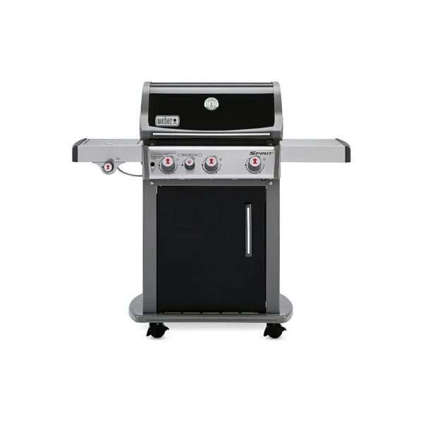 Black Gas Grill with Sear Station and Built-in Thermometer for Family BBQs and Evenings