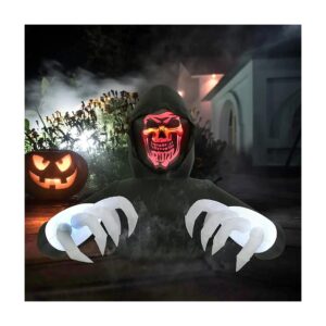 Black Grim Reaper Outdoor Halloween Decoration Blow Up for Yard Garden Lawn 8FT Width