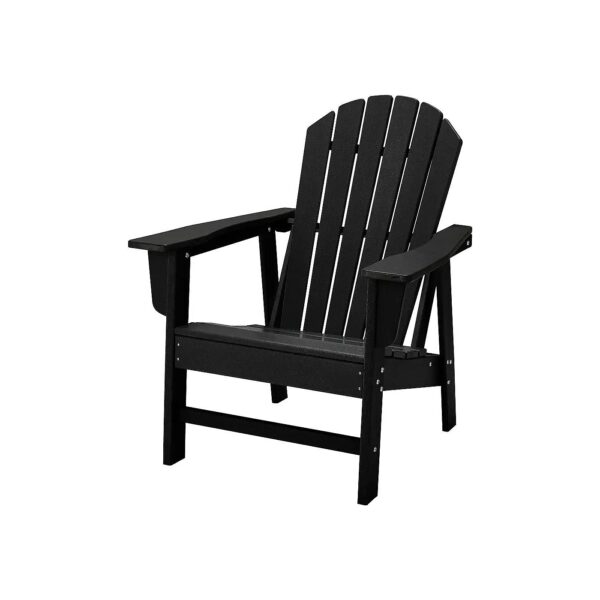 Black HDPE Adirondack Chair for Outdoor and Indoor Use Waterproof and Easy to Assemble