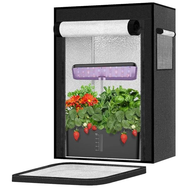 Black Hydroponic Grow Tent with Protective Cover for Aerogarden Systems