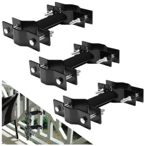 Black Iron Patio Umbrella Poles Clamp with Railing Mount for Secure Attachment