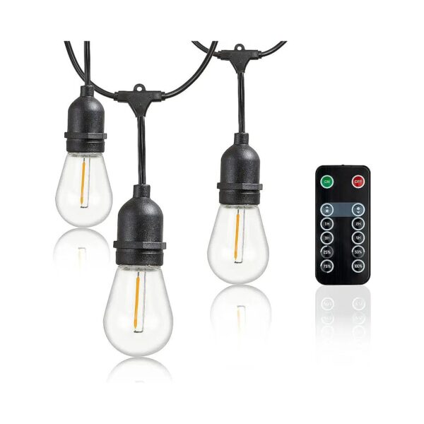 Black LED String Lights with Remote Control and Dimmer Features