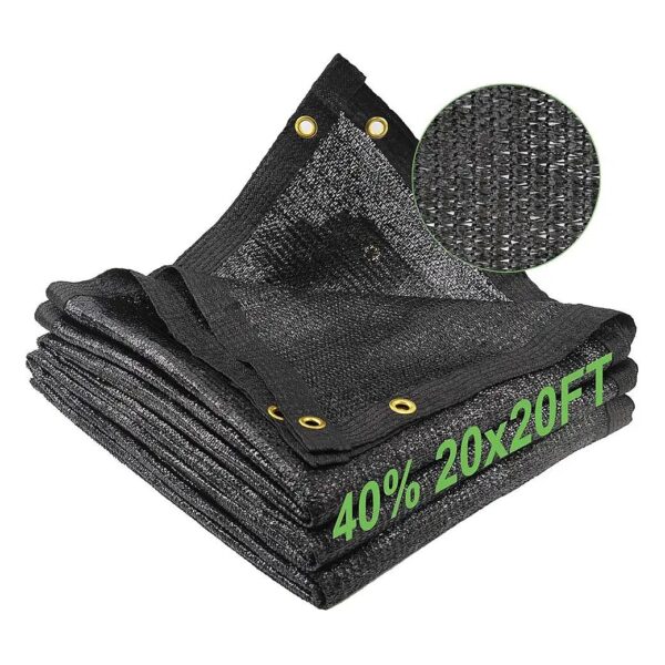 Black Mesh Tarp 40% Shade Cloth for Garden and Patio Use