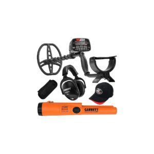 Black Metal Detector Kit with Wireless Headphones and Pinpointer for Pro Users