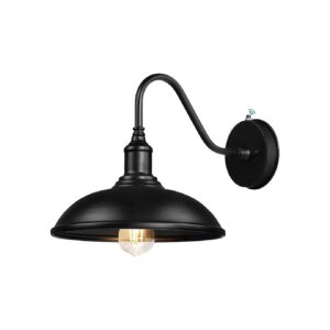 Black Metal Dusk to Dawn Sensor Barn Light Exterior Fixture for Farmhouse Homes