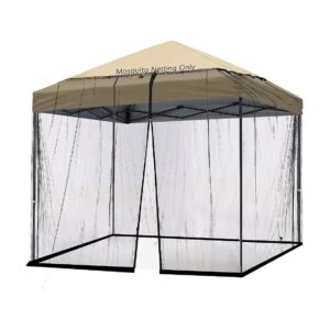 Black Mosquito Netting for Patio Umbrellas 10x10 Square Canopy Netting Screen