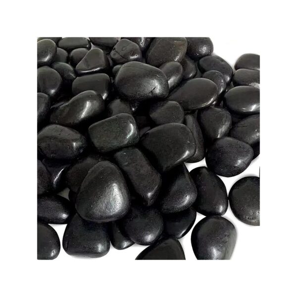 Black Natural Decorative River Pebbles for Garden Landscaping Home Decor