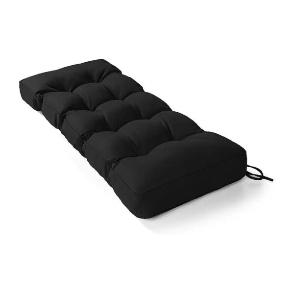 Black Outdoor Bench Cushion Black High-Density Foam Non-Slip Bottom Black 42x16x4 Inch