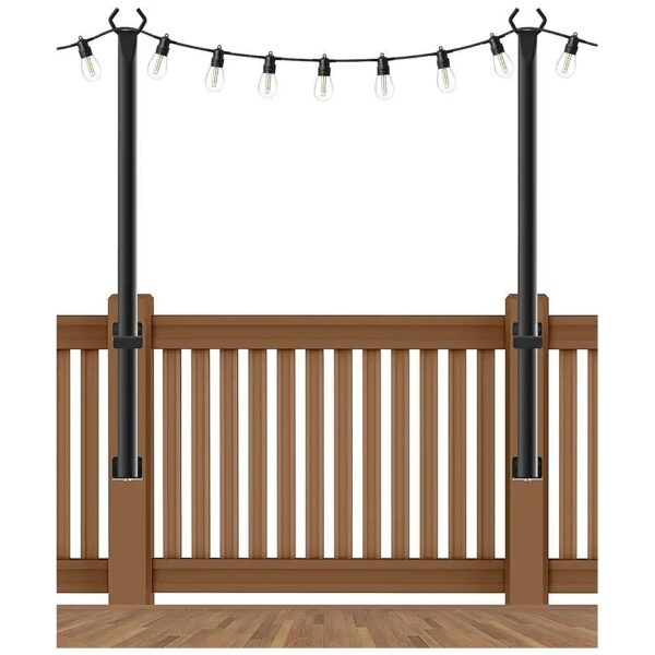 Black Outdoor Light Poles for Outdoor String Lights and Decorations