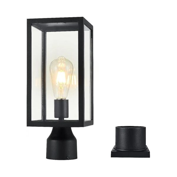 Black Outdoor Post Light Fixture with LED, Incandescent, CFL, Halogen Compatibility