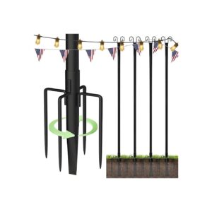 Black Outdoor String Light Poles for Patio Garden Party Accessory