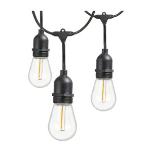 Black Outdoor String Lights with Weatherproof Technology and Heavy Duty Cord