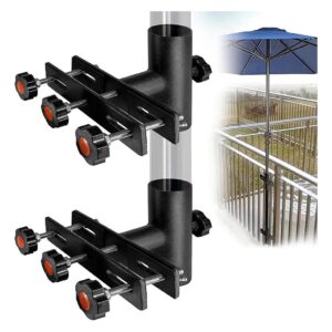 Black Patio Umbrella Deck Mount, Strong and Durable for All Weather Conditions