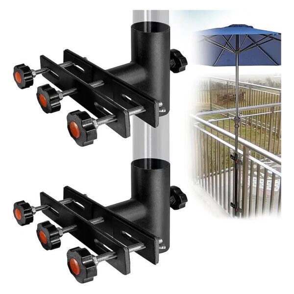 Black Patio Umbrella Deck Mount, Strong and Durable for All Weather Conditions