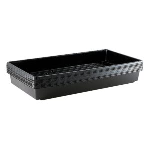 Black Plastic Seedling Trays for Hydroponic Systems - 20 Plant Capacity, No Drain Holes