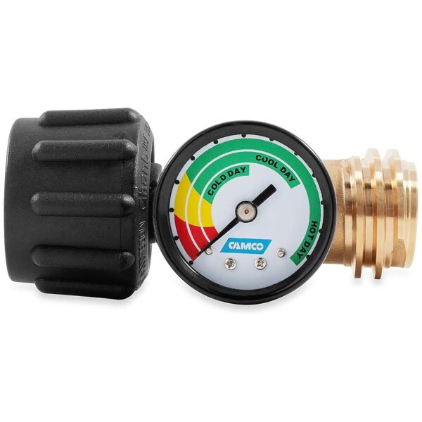 Black Propane Gauges for RVs, Boats, and Gas Grills with ACME/OPD Connection Type 1