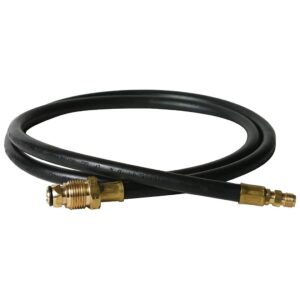 Black Propane Supply Hose 5-Foot, Built-In Excess Flow Protection for RV Connection