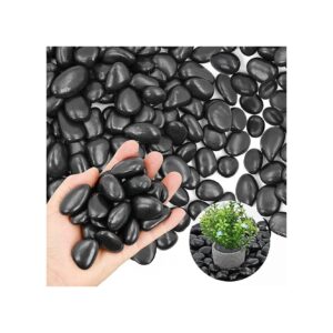 Black River Rock Decorative Pebbles for Plants and Landscaping