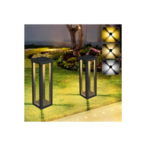 Black Solar Garden Light with 3 Light Modes for Outdoor Spaces