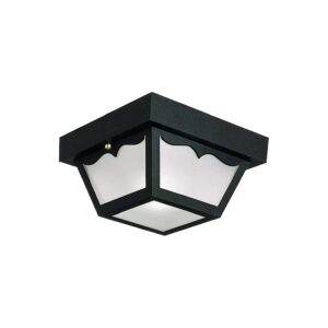 Black Traditional Outdoor Ceiling Light with Frosted Glass for Porch Entryway Patio