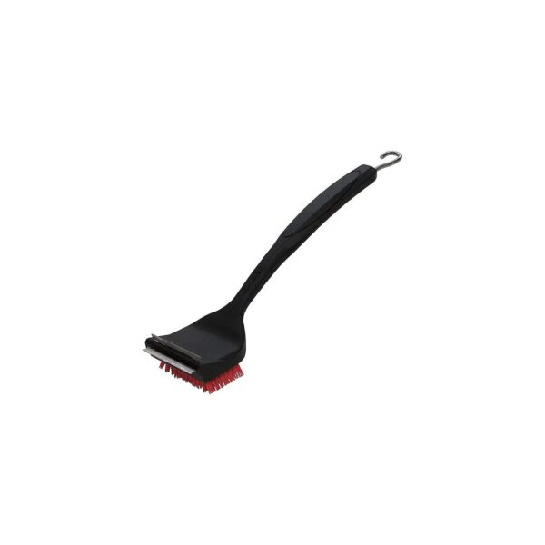 Black and Red Nylon Bristle Grill Brush for Efficient Cleaning with No Metal