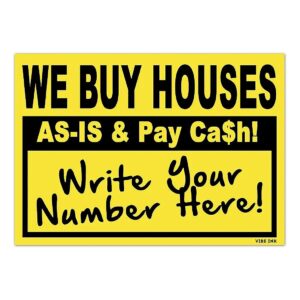 Black and Yellow Bandit Signs for Real Estate Advertising - 100 Plastics 18"x12" Signs