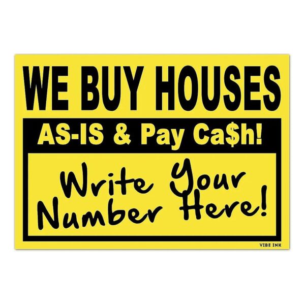 Black and Yellow Bandit Signs for Real Estate Advertising - 100 Plastics 18"x12" Signs