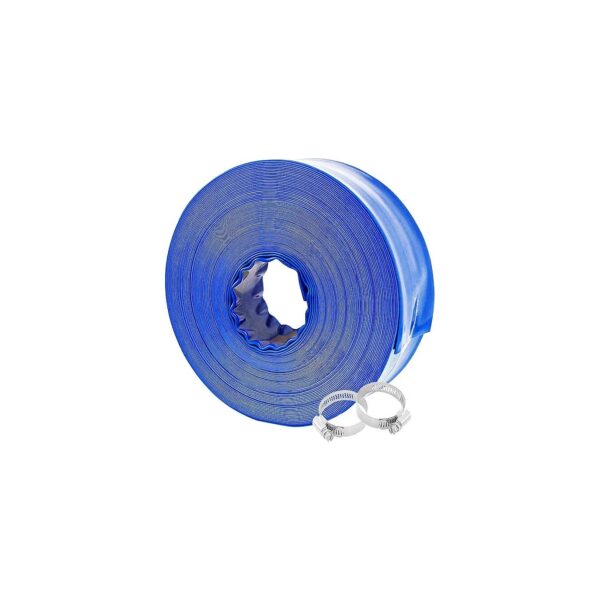 Blue 1-1/2 '' x 100 ' PVC Backwash Hose with Clamps for Above-Ground Pools