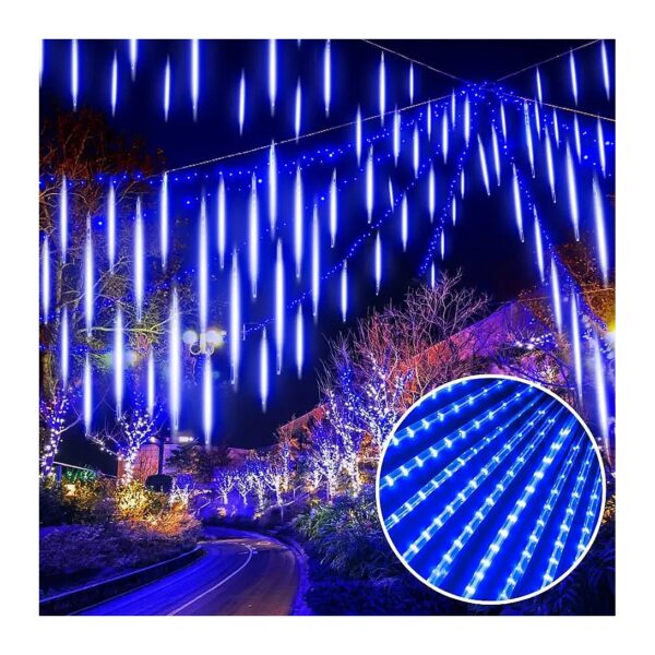 Blue 240 LED Christmas Meteor Shower Lights for Outdoor Holiday Decoration