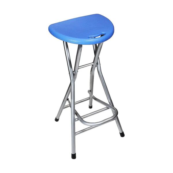 Blue 28 Inch Tall Portable Folding Counter Barstool Chair for Kitchen Outdoor Travel