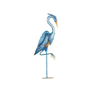 Blue Heron Crane Metal Yard Stake Beach Style Garden Decoration Coastal Art