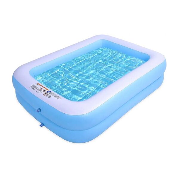 Blue Inflatable Pool for Kids and Adults, Perfect for Outdoor Family Gatherings