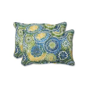 Blue Oversized Lumbar Throw Pillows with Polyester Fill for Indoor and Outdoor Use