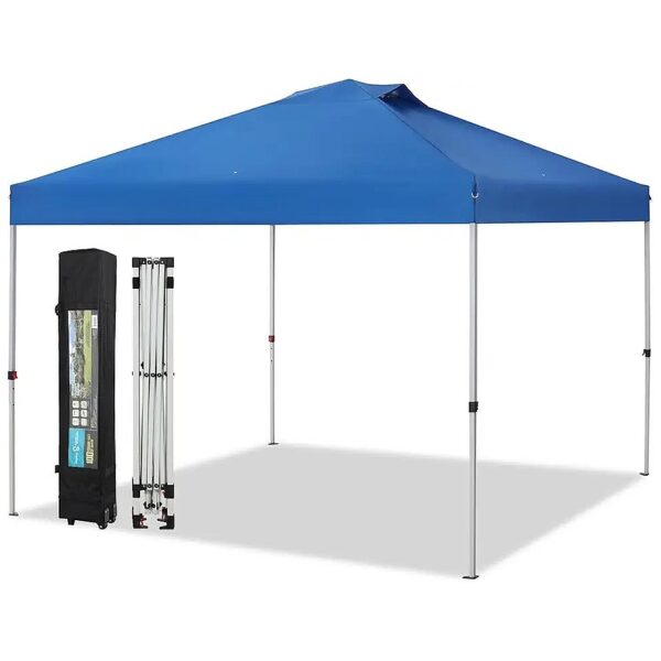 Blue Oxford Canopy Tent Pop Up with Silver Coated Fabric and Steel Frame