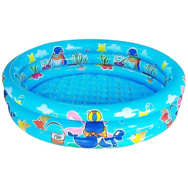 Blue Round Kiddie Pool for Toddlers and Infants with Inflatable Design