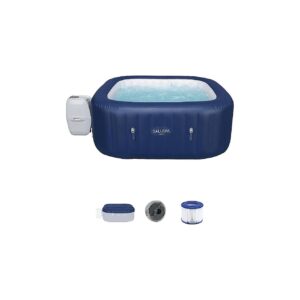 Blue Square AirJet Hot Tub with 140 Warm Jets for 4 to 6 Person Spa Experience