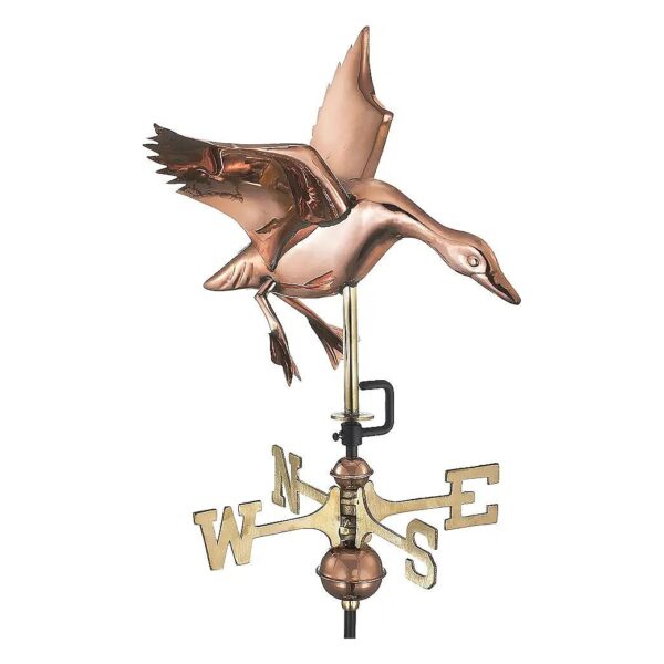 Brass and Copper Weather Vanes with All-Weather Roof Mount and Rod