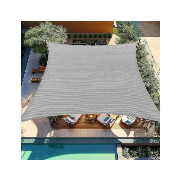 Breathable 12x12 Curved Shade Sail for Patio Deck Yard Backyard with Light Grey Finish