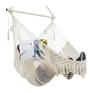 Breathable and Comfortable Hammock Chair with Hanging Rope and Metal Spreader Bar