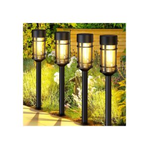 Bright Solar Pathway Lights 8 Pack LED Glass