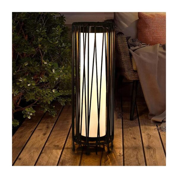 Bright and Durable Rattan Solar Floor Lamp for Garden and Deck