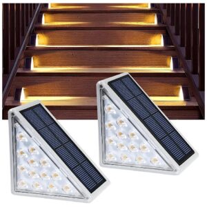 Bright and Safe Solar Step Lights for Garden, Patio, Yard, or Porch, IP67 Waterproof