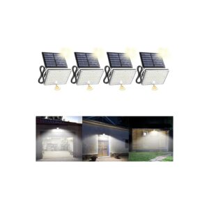 Brightness Solar Flood Lights with Motion Detection, 4H Charging, and 1-Year Warranty