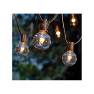 Brown 25FT Outdoor Patio String Lights with 27 Clear G40 Globe Lights