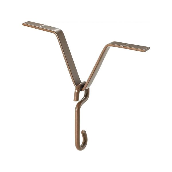 Brown 7x6 Inch Gutter Clips for Rain Chains with S Hooks