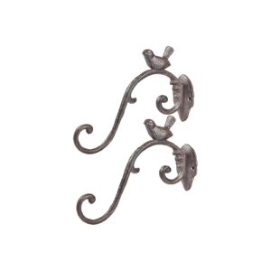 Brown Color Cast Iron Wall Hangers for Planters Lanterns Bird Feeders Wind Chimes