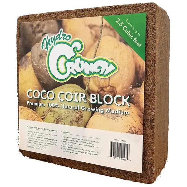 Brown Organic Coco Coir Soilless Growing Media Block 5 Cubic Ft